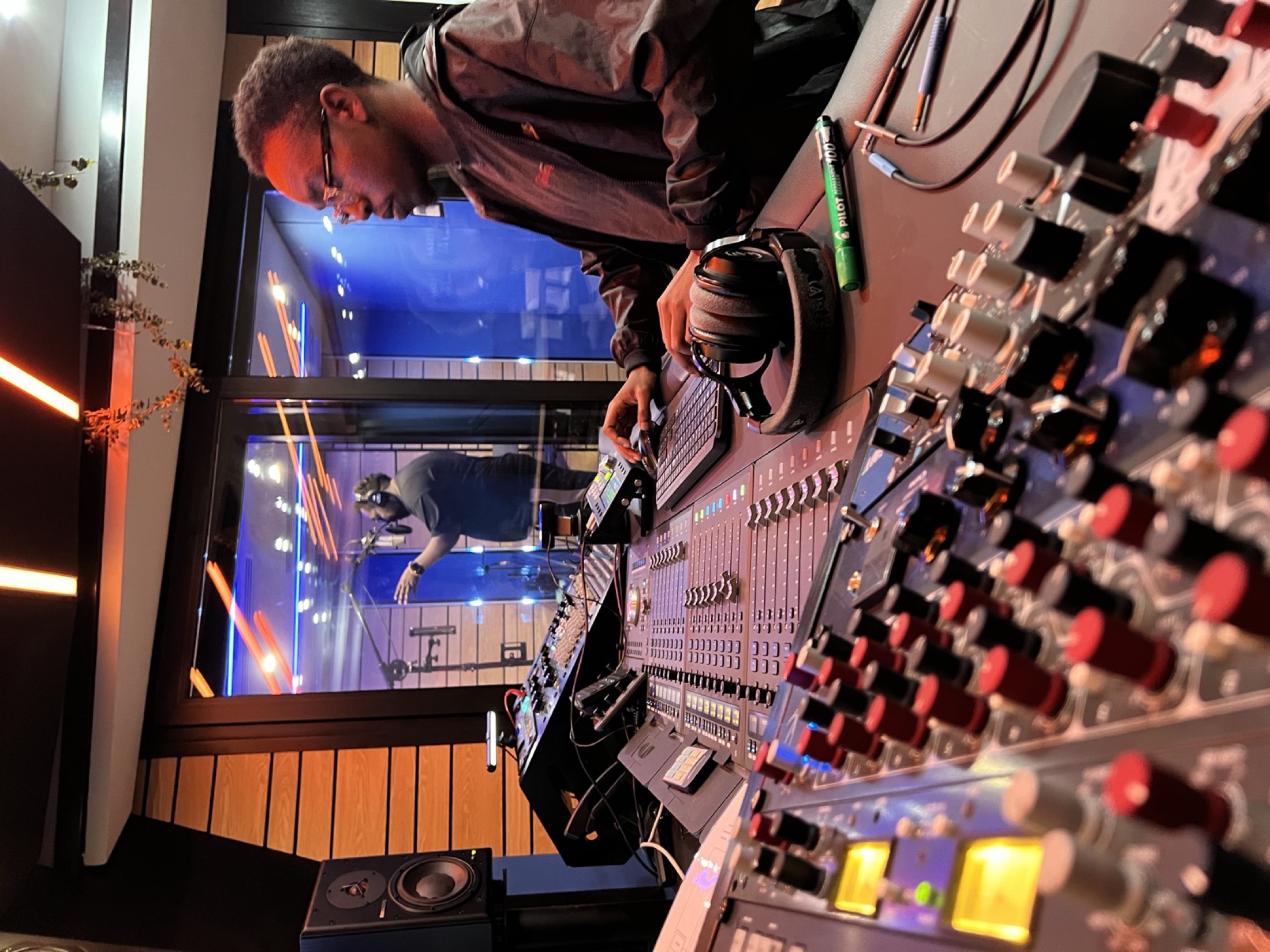Engineer directing a booth session