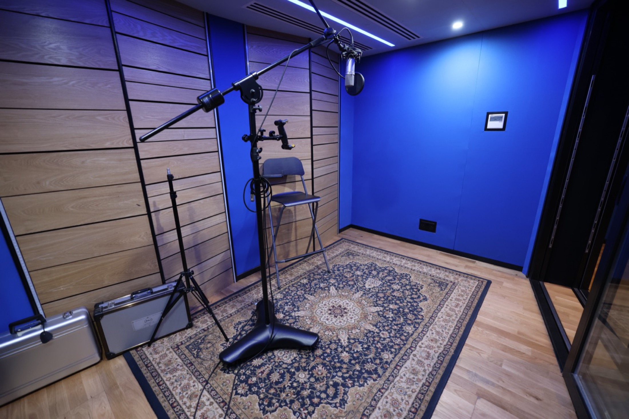Voice booth ready for recording